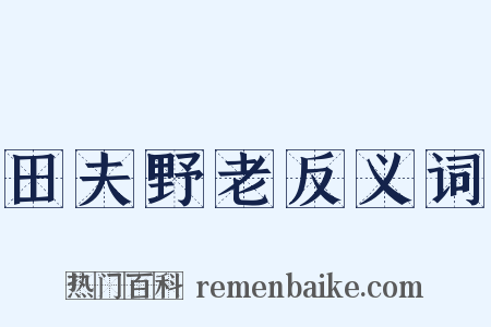 田夫野老反义词是什么意思的图片